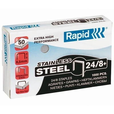 Imagen de RAPID 24858300 Caja 1000 grapas 24/8 mm Super Strong acero inoxidable
