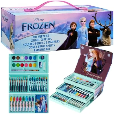 Imagen de Disney Maletín Pinturas para Niñas Frozen con Ceras y Lápices de Colores 40+ Pzs Juguetes Colorear Maletin Niña Regalos 3 Años (Multicolor Frozen)