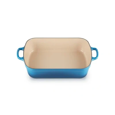 Imagen de Le Creuset Evolution Bandeja Rectangular, Todas las fuentes de calor incl. inducción, 4,9 l, Hierro fundido, Azul(Marseille), 33 cm