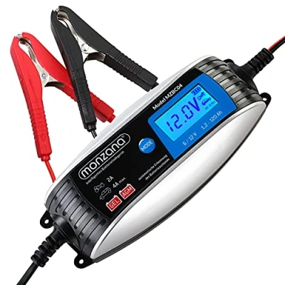 Imagen de Monzana Cargador de batería automático para Coche 6V 12V con Pantalla LCD 7 Niveles Carga