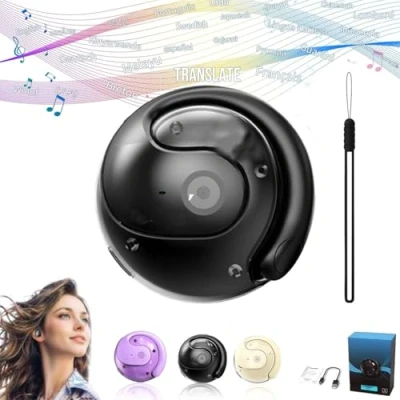 Imagen de audífonos Traductor De idiomas,Hy T26 Pro Language Translator,auriculares En Tiempo Real,audifonos Traductores Idiomas,auriculares Interpretación Simultánea,soporta 75 Idiomas Diferent