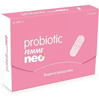 Imagen de NEO Probióticos 15 Cápsulas Caja Días para Mujer Favorece la Mucosa y Flora Vaginal Ayuda contra Vaginosis Bacteriana Probiotic Femme