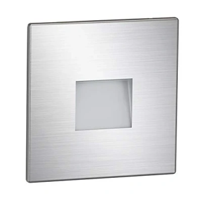 Imagen de ledscom.de LED Iluminación de escaleras/plafón empotrable pared FOW para interiores y exteriores, downlight, angular, acero inoxidable, 85 x 85mm, blanco cálido, luz orientación, foco