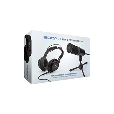 Imagen de Zoom ZDM 1 Juego de micrófono para podcasts, dinámico podcast, ZHO 1, auriculares, trípode TPS 4, esponja, 2 m, cable XLR, grabación y streaming podcasts