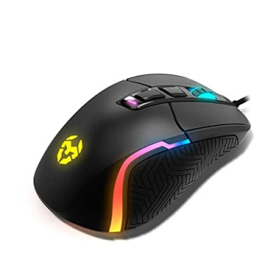 Imagen de Raton gaming Krom KICK NXKROMKICK RGB Rainbow, sensor óptico PixArt 3327 hasta 12000 DPI, 6 niveles DPI (800 6200), avanzado software, negro