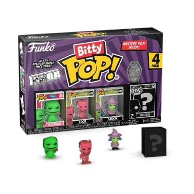 Imagen de Funko Bitty Pop! The Nightmare Before Christmas Oogie Boogie 4PK Boogie, Lock, Shock Y una Minifigura Misteriosa Sorpresa 0.9 Inch (2.2 Cm) Coleccionable Repisa Apilable Incluida