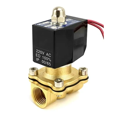 Imagen de QWORK® Electroválvula 220V, 1/2&#039;&#039;G, latón, para agua aire gasóleo, DN15