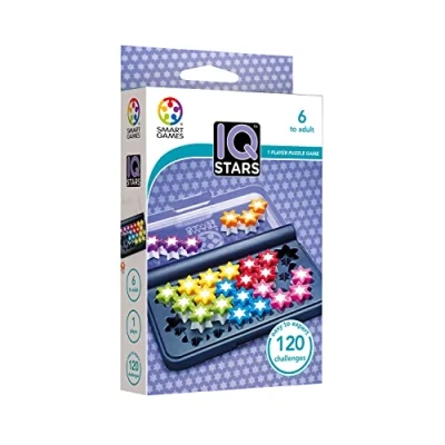Imagen de Smart Games IQ Stars Rompecabezas Niños Juegos Educativos 6 Años O Más Juego De Mesa Incluye 120 Desafíos Infantiles