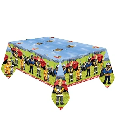 Imagen de amscan 9912961 Mantel de Papel Oficial Fireman Sam, 1,2 x 1,8 m
