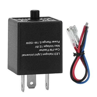 Imagen de EBTOOLS para luz intermitente de motocicleta 24V ajustable 12V 3 LED Pin relé automotriz