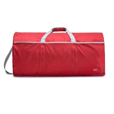 Imagen de Amazon Basics Bolsa de Viaje y Deporte Grande Rígida, Asa Lazo Superior, Para Fin Semana Viajes, 98 l, Rojo