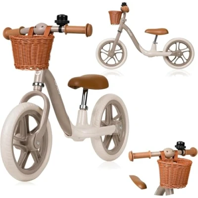 Imagen de LIONELO ALEX PLUS Bicicleta sin Pedales para Niños hasta 30 kg, a partir de 3 años, Ruedas Espuma EVA 30,5 cm, Reposapiés Cesta y Ajuste del Asiento Manillar, Manija Antideslizante, Ligera 3,4 kg