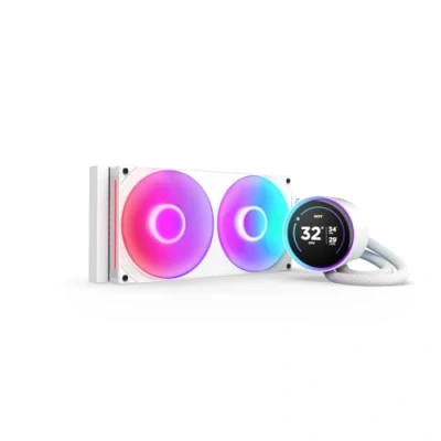 Imagen de NZXT Kraken Elite 280 RGB AIO CPU Liquid Cooler Radiador 280mm F280 Core Fan Customizable 2.72 IPS LCD Intel LGA 1700, 1200/115X, 1851 AMD AM5, AM4 Blanco