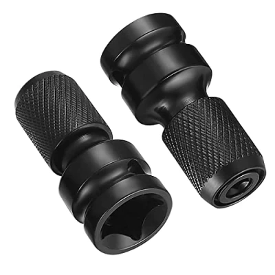 Imagen de Bapao Pack de 2 adaptadores con casquillo cuadrícula 1/2&quot; a Hexagonal 1/4&quot; liberación rápida Convertidor Puntas para destornilladores percutor carraca