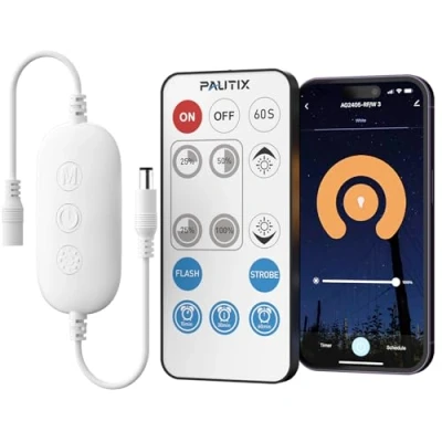 Imagen de PAUTIX WiFi LED controlador para monocromos cinta LED, funciona con Alexa y Google, 14 teclas inalámbrico control remoto regulador DC12 24V 3528/2835/5050/COB tiras luminosas