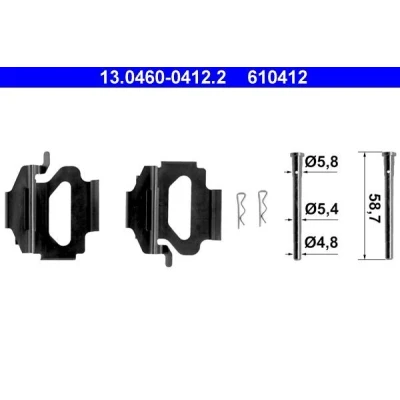Imagen de ATE 13.0460 0412.2 Kit de accesorios, pastillas frenos FORD: Escort 6, 5
