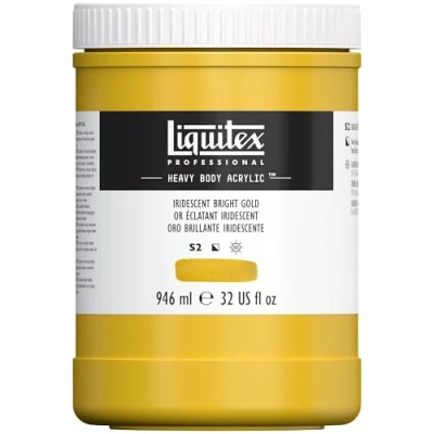 Imagen de Liquitex pintura acrílica profesional Heavy Body cuerpo espeso, 946 ml, color oro iridiscente