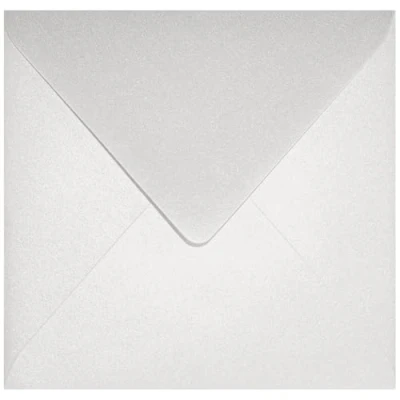 Imagen de Netuno 100 sobres cuadrados nacarados blancos DIN K4 153x153mm 120g Aster Metallic White solapa engomada puntiaguda sin ventana para invitaciones boda Navidad cartas tarjetas fiestas bricolaje bautizo