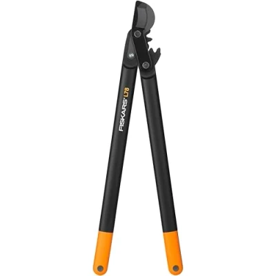 Imagen de Fiskars Podadera con cuchilla bypass para madera verde, sistema de cremallera PowerGear II, Capa antiadherente, Diámetro corte: 5 cm, Acero templado, Longitud: 70 Negro/Naranja, L78, 1000584