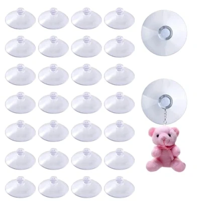 Imagen de 30 Pack Ventosas con Orificio Horizontal, 40mm Ventosa Ganchos Orificios de para Ventanas Vidrio plástico baño Gabinete Cocina Decoraciones Colgar en la Pared