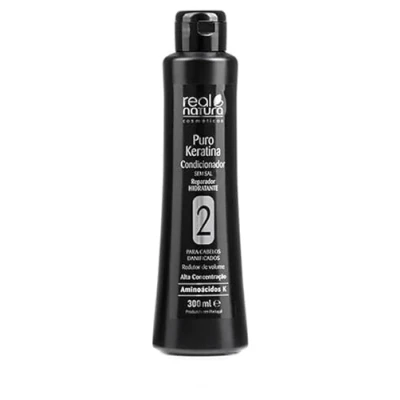 Imagen de Real Natura Acondicionador Reparador Hidratante Puro Keratina Nutrición y Fortalecimiento Intensivo Fórmula Sin Sal Hidratación Intensa 300 ml