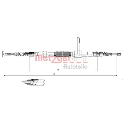Imagen de METZGER 251.34 Cable de Freno Mano Atrás izquierda 1235/961 Discos COFLE ALFA ROMEO: 147