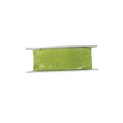 Imagen de C.E. PATTBERG SHEER cinta regalo de organza color lima, 25 m decorativa para envolver regalos, 40 mm ancho, decoración y manualidades versátiles creativas