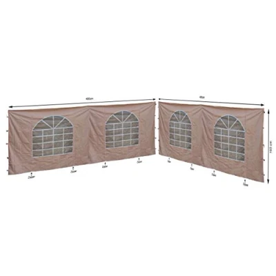 Imagen de Quick Star 2 Paredes Laterales con Ventana de PVC para cenador Sahara 4 x m, Color Arena