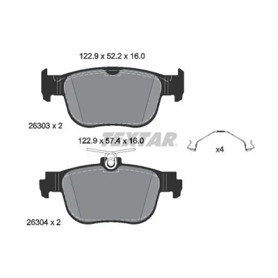 Imagen de TEXTAR 2630301 Juego de pastillas freno no preparado para indicador desgaste con accesorios VOLKSWAGEN: Golf VIII Hatchback, Caddy V Kombi