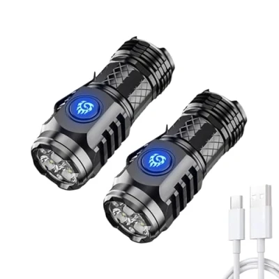 Imagen de Three Eyed Mini Monster Flash Super Power Flashlight, Pocket Flashlight with Clip, Torch Led Portable (2pcs Black)