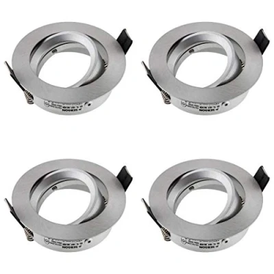 Imagen de SEBSON 4x Foco empotrable Techo orientable incl. GU10 casquillo (LED/Halógeno) Orificio de montaje ø75mm, ø84x25mm, redondo, aluminio mate