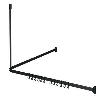 Imagen de Sealskin Easy Roll Set de Barra para Cortina baño, ABS, Negro, flexibel