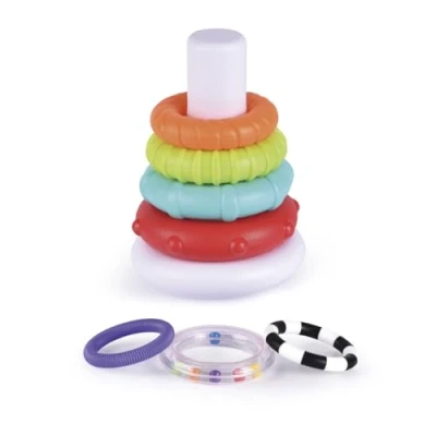 Imagen de TACHAN Juego Aros apilables Pirámide balanceante Anillos Incluye 7 Diferentes tamaños y Texturas (CPA Toy Group 782T00927)