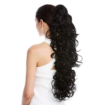 Imagen de WIG ME UP N1095 V 1 extensión de pelo coleta más larga y voluminosa rizada negra 65 cm
