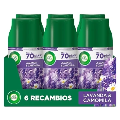 Imagen de Air Wick Freshmatic Recambio de Ambientador spray automático, esencia para casa con aroma Pradera Purpura Lavanda 6 x 250 ml