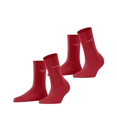 Imagen de ESPRIT Uni 2 Pack W SO algodón unicolor pares, Calcetines Mujer, Rosa (Red Pepper 8074), 39 42