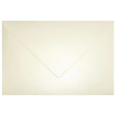 Imagen de Netuno 100 sobres nacarados cremosos DIN C5 162x229mm 120g Aster Metallic Cream con solapa engomada puntiaguda sin ventana para invitaciones boda Navidad cumpleaños tarjetas fiestas cartas bricolaje