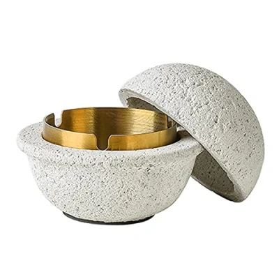 Imagen de Cubo de basura, acero inoxidable, apto para exterior, balcón, a prueba olores, también es adecuado como decoración mesa (2, blanco)