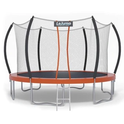 Imagen de LeJump Trampolín Ø235/305/366 cm, Certificado TÜV Rheinland, de Gran tamaño para niños y niñas, con Red Seguridad, Ideal exteriorl (Naranja, 366cm)