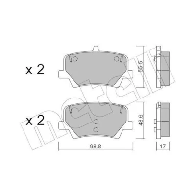 Imagen de METELLI 22 1187 0 Juego de pastillas freno excl. contacto avisador desgaste VOLVO: XC40