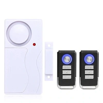 Imagen de Mengshen Alarma De Puertas y Ventanas Antirrobo Inalámbrica con Control Remoto, Fácil Instalar, 105db (Incluye 1 2 Remoto)