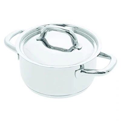 Imagen de Olla Demeyere Classico 3 Con Tapa de Acero Inoxidable Apta para Todas las Fuentes Calor como la Inducción y el Horno Fondo Aluminio. 10 Años Garantía Ø 18 cm