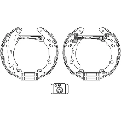 Imagen de HELLA Shoe Kit Pro 8DB 355 005 111 frenos, disco de tambor con cilindro freno rueda, accionador CITROËN: C3 I Hatchback, C2 Hatchback
