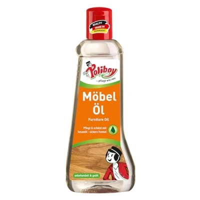 Imagen de POLIBOY aceite para muebles, producto nutritivo muebles de madera, madera incoloro, 1 x 200 ml, fabricado en Alemania