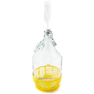 Imagen de WysKonT Juego de globos cristal 5 l con tapón goma, tubo fermentación
