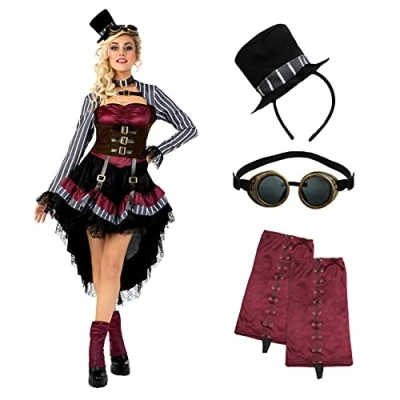Imagen de Morph Disfraz Steampunk Mujer, Mujer Steampunk, Accesorios Disfraces Vestido Carnaval Talla L
