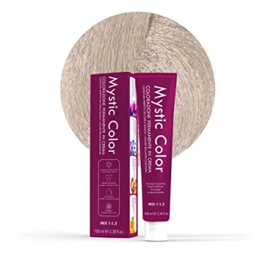 Imagen de Mystic Color, Tinte para el Cabello, Fórmula Enriquecida con Aceite de Argán y Caléndula, Coloración Permanente en Crema Larga Duración, Rubio Platino Ceniza 10.1, 100 ml
