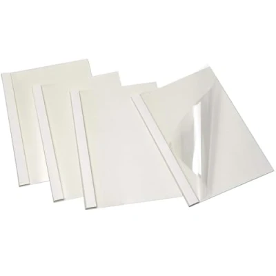 Imagen de RAYSON Fundas de encuadernación térmicas, capacidad 15 hojas, 2 mm, A4, 125 micras, color blanco, paquete 25