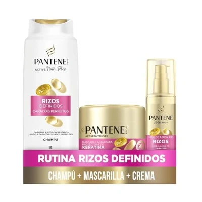 Imagen de Pantene Pro V Rizos Definidos Champú 625ML, Mascarilla 300ML, Moldeador De 145ML, Rebeldes Y Encrespados. Protege Enlaces Capilares
