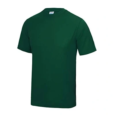 Imagen de Just Cool Camiseta lisa para Hombre, Primavera Verano, envolvente, Liso, Manga Corta, color verde oscuro, tamaño L